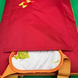 Red and orange floral picnic foldable blanket